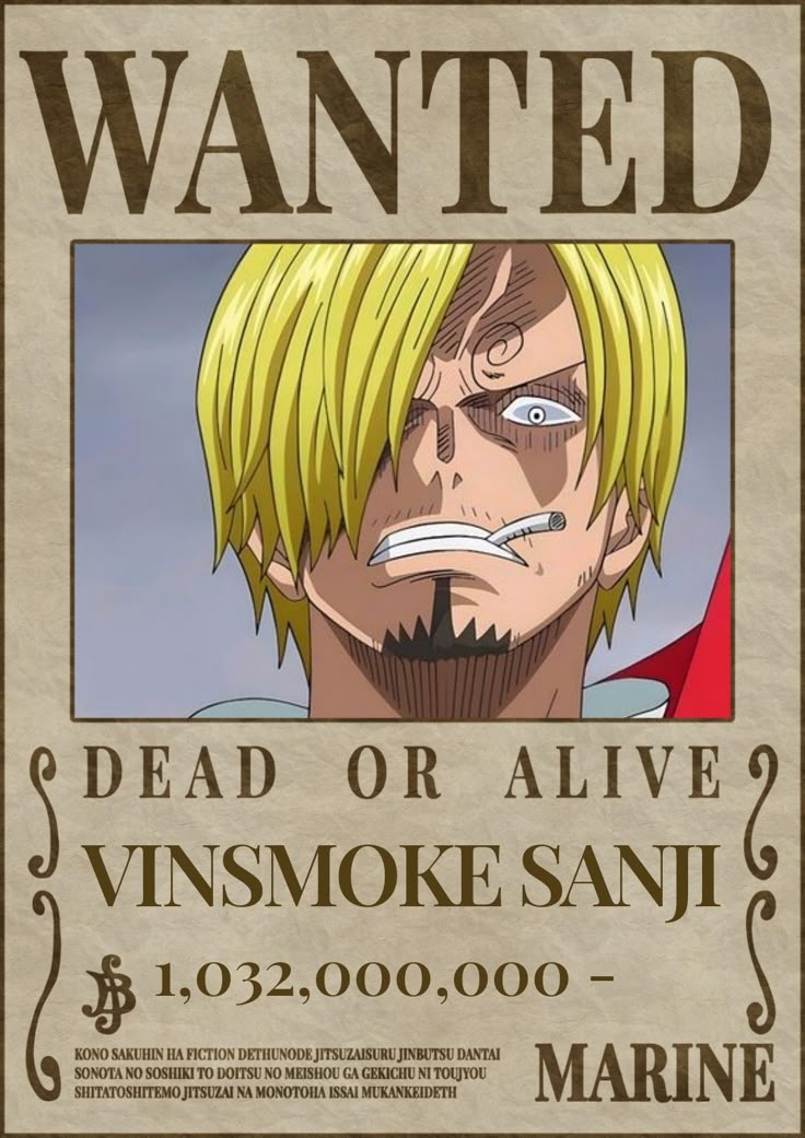 One piece anime wanted a4 wall poster