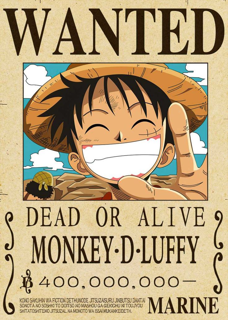 One piece anime wanted a4 wall poster