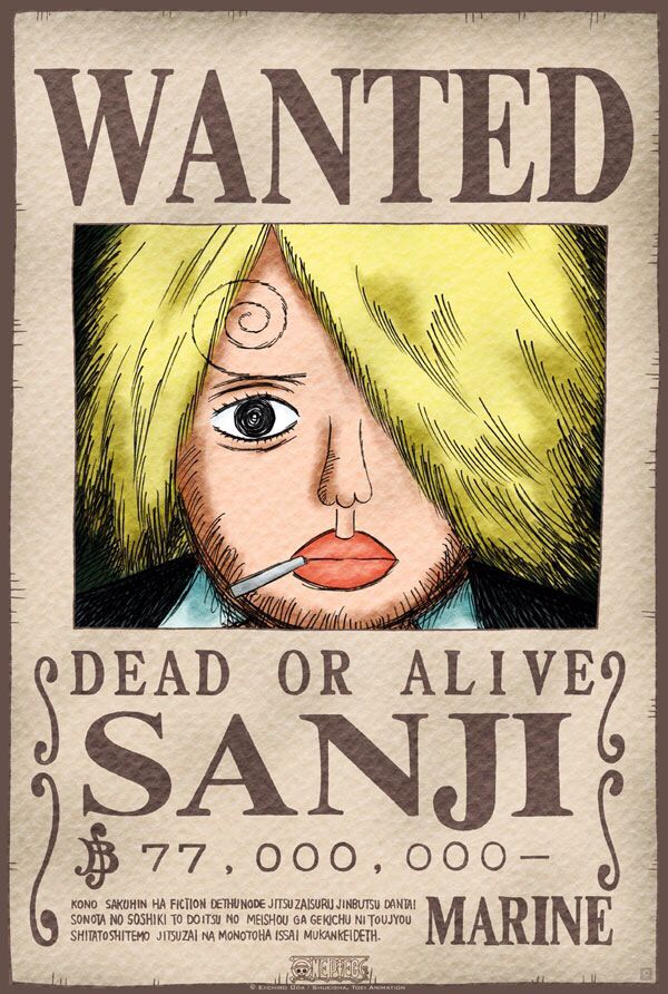 One piece anime wanted a4 wall poster