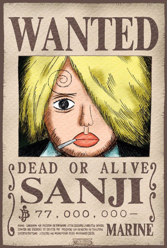 One piece anime wanted a4 wall poster
