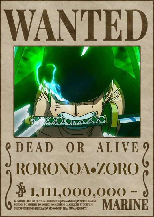 One piece anime wanted a4 wall poster