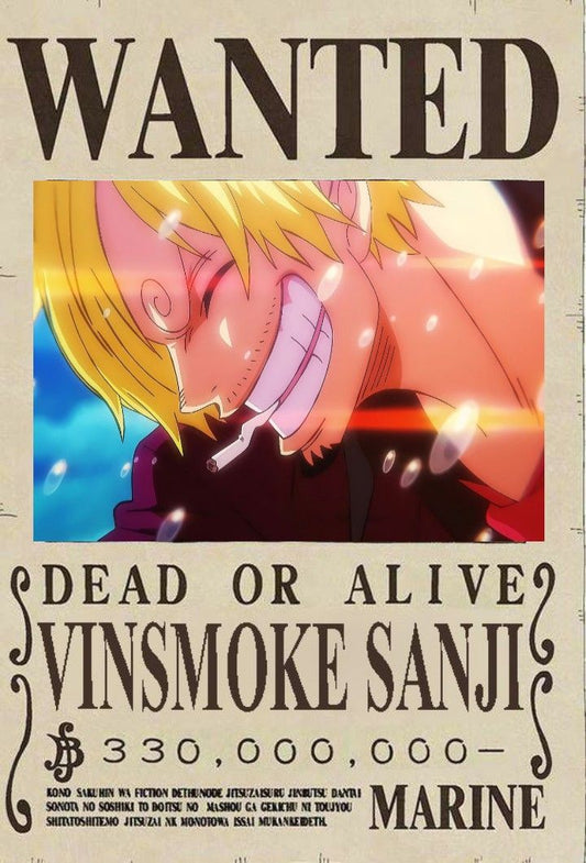One piece anime wanted a4 wall poster