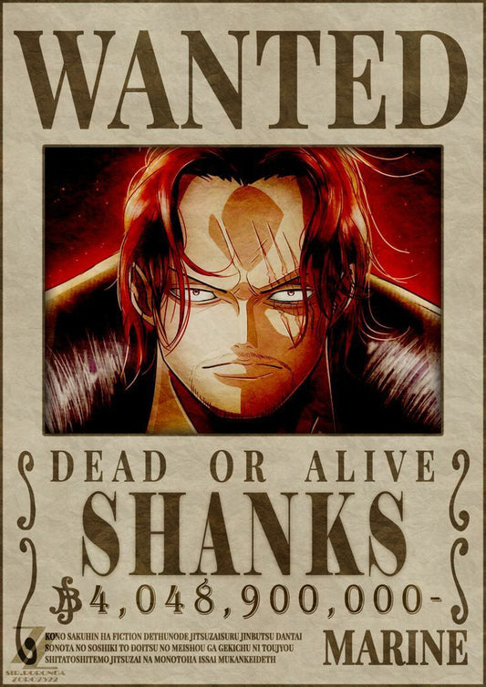 One piece anime wanted a4 wall poster