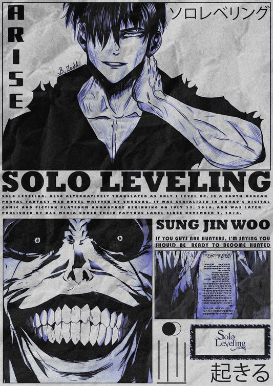 Solo leveling anime A4 wall poster