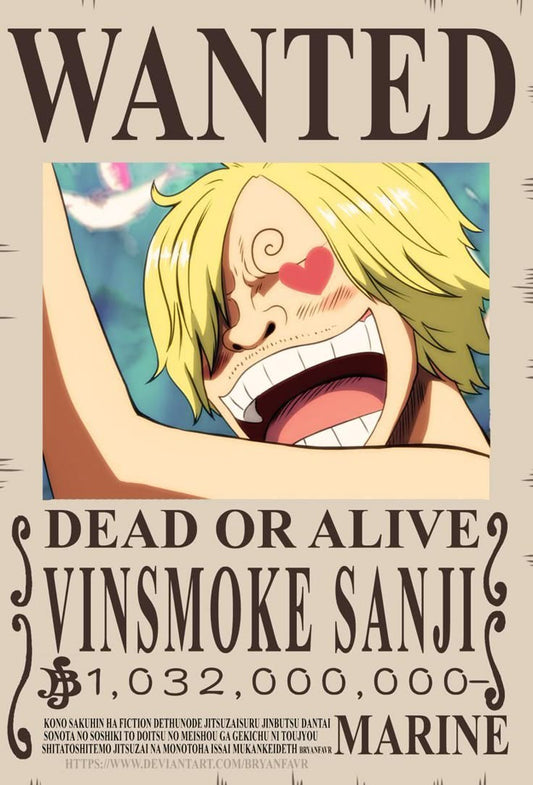 One piece anime wanted a4 wall poster