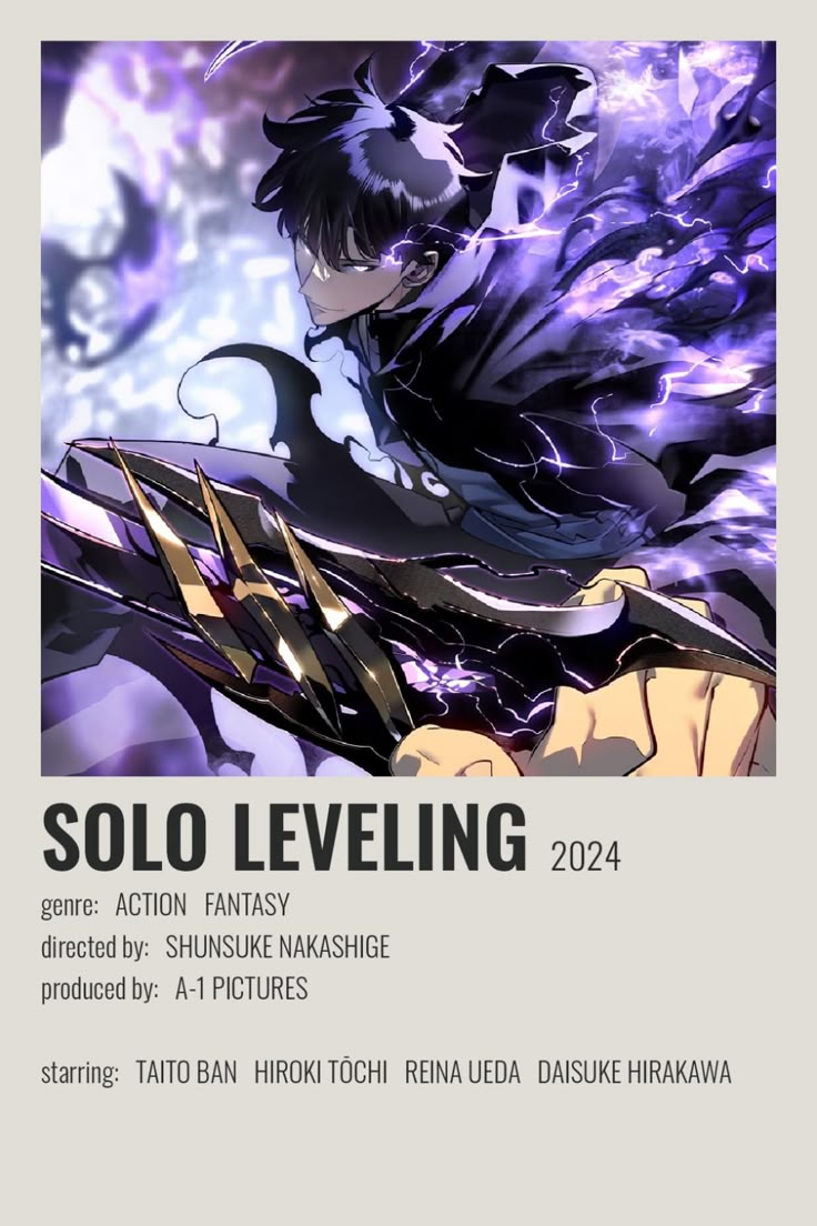 Solo leveling anime A4 wall poster