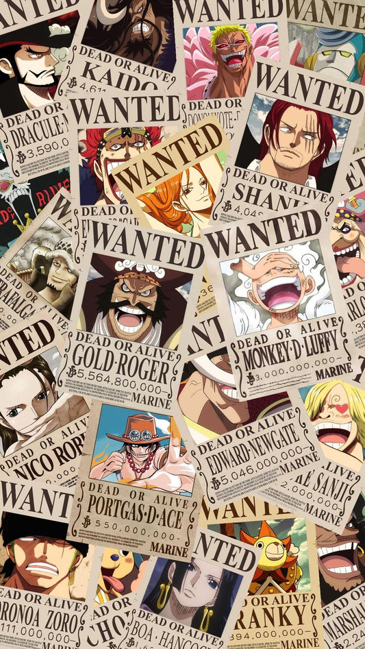 One piece anime wanted a4 wall poster