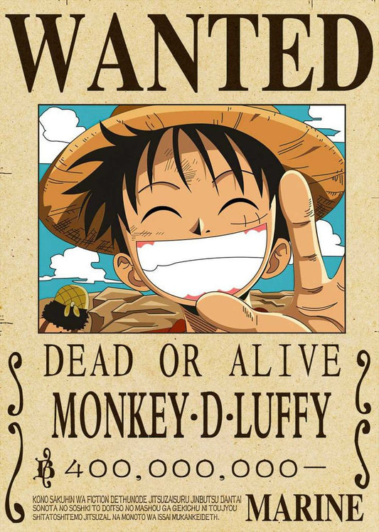 One piece anime wanted a4 wall poster