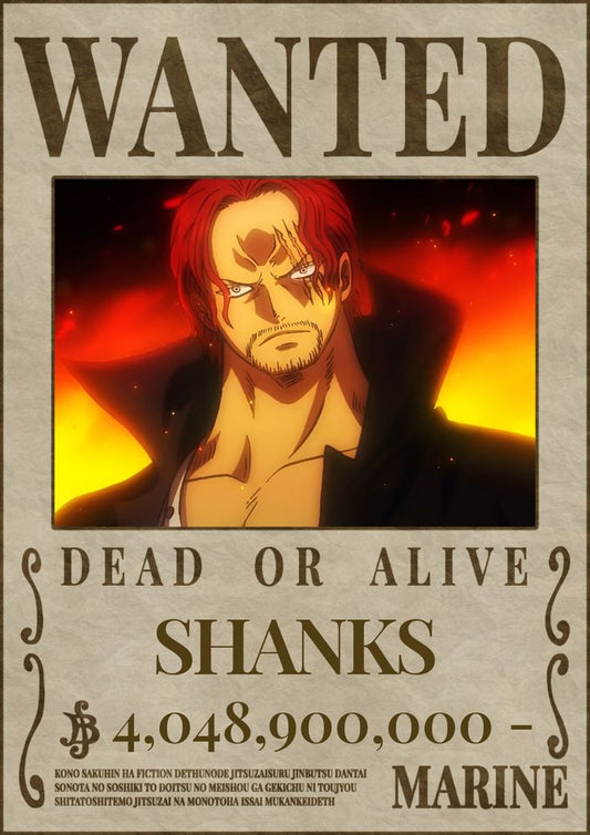 One piece anime wanted a4 wall poster