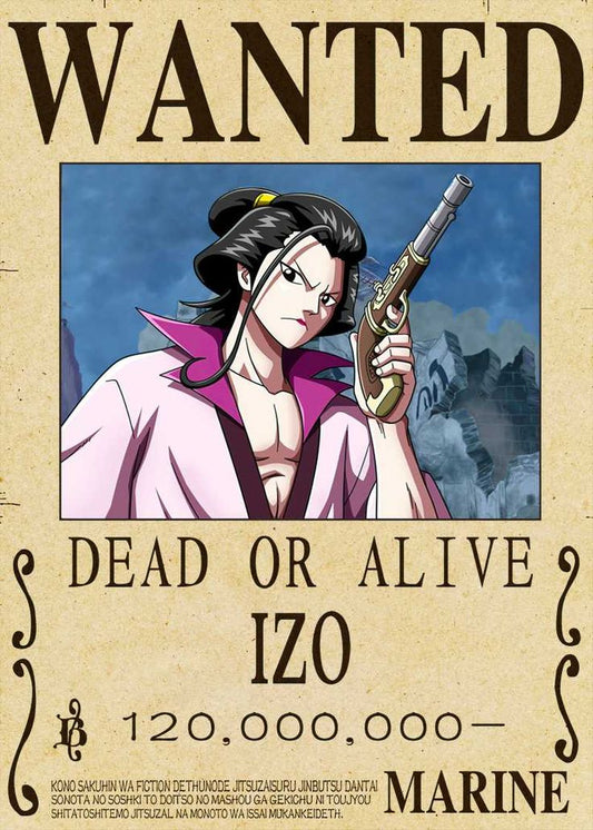 One piece anime wanted a4 wall poster