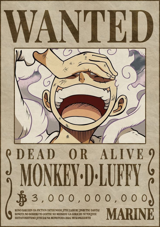 One piece anime wanted a4 wall poster