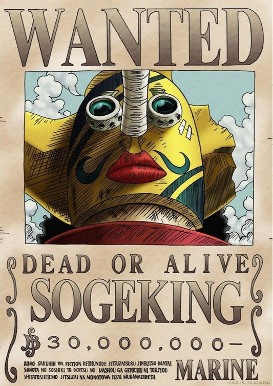 One piece anime wanted a4 wall poster