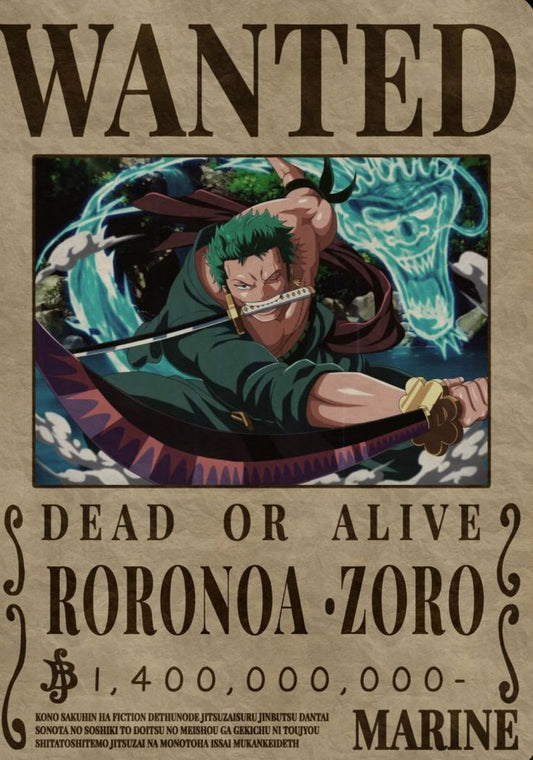 One piece anime wanted a4 wall poster