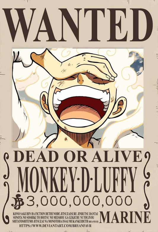 One piece anime wanted a4 wall poster