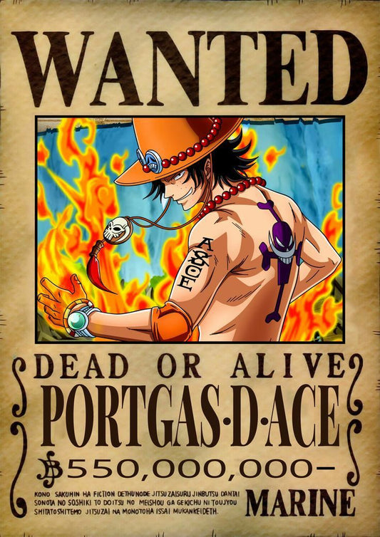 One piece anime wanted a4 wall poster
